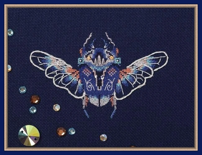 panna j-7271 fantasy beetle sapphire 27-21  Embroidery,DIY 14CT Unprinted Arts Cross stitch kits Set Cross-Stitching Home Decor