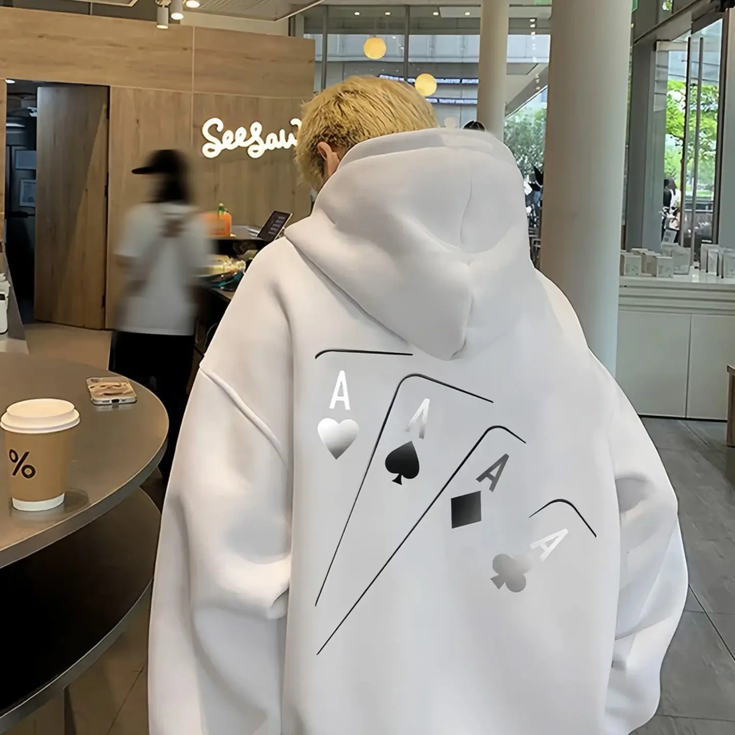 プラスサイズ-300ポンド-純綿-アメリカンポーカープリント-パーカー-ユニセックス-ルーズ-フリース裏地付き-スウェットシャツ-秋冬-暖かいトップス