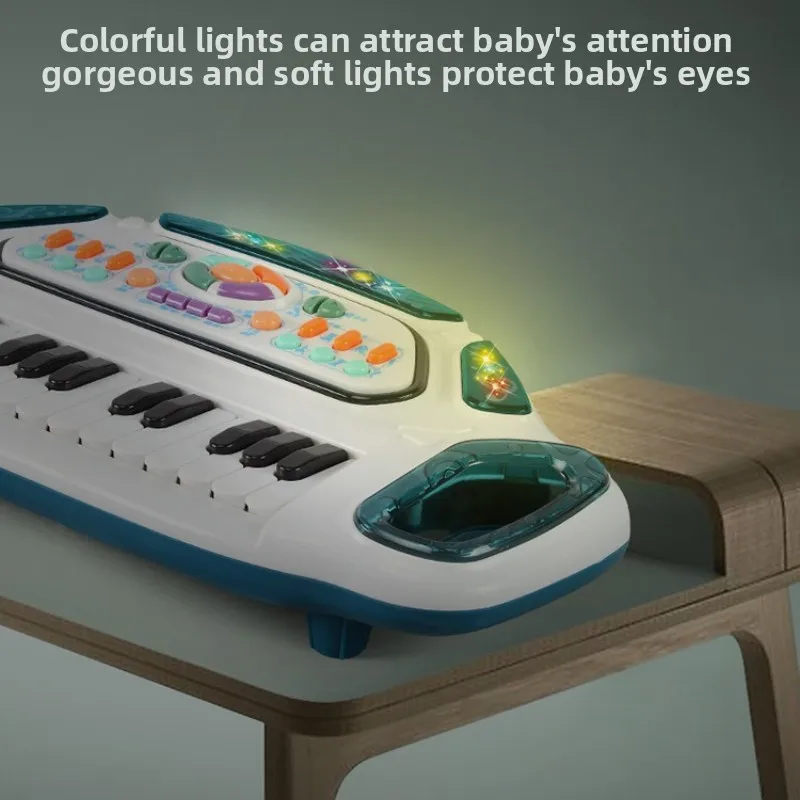 Crianças multifuncional música som luz teclado eletrônico bebê montessori educação precoce instrumento musical crianças piano brinquedo