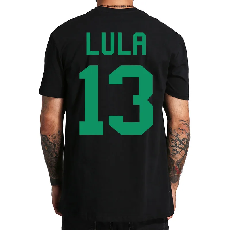Lula 13 livre lula 2022 ambos os lados impressão t camisa brasil presidente eleição clássico tshirt presidente de brasil homme camisaf