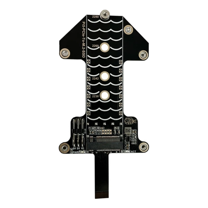 Для расширения памяти RPi 5 M.2 NVME SSD-адаптер, поддерживает различные размеры SSD