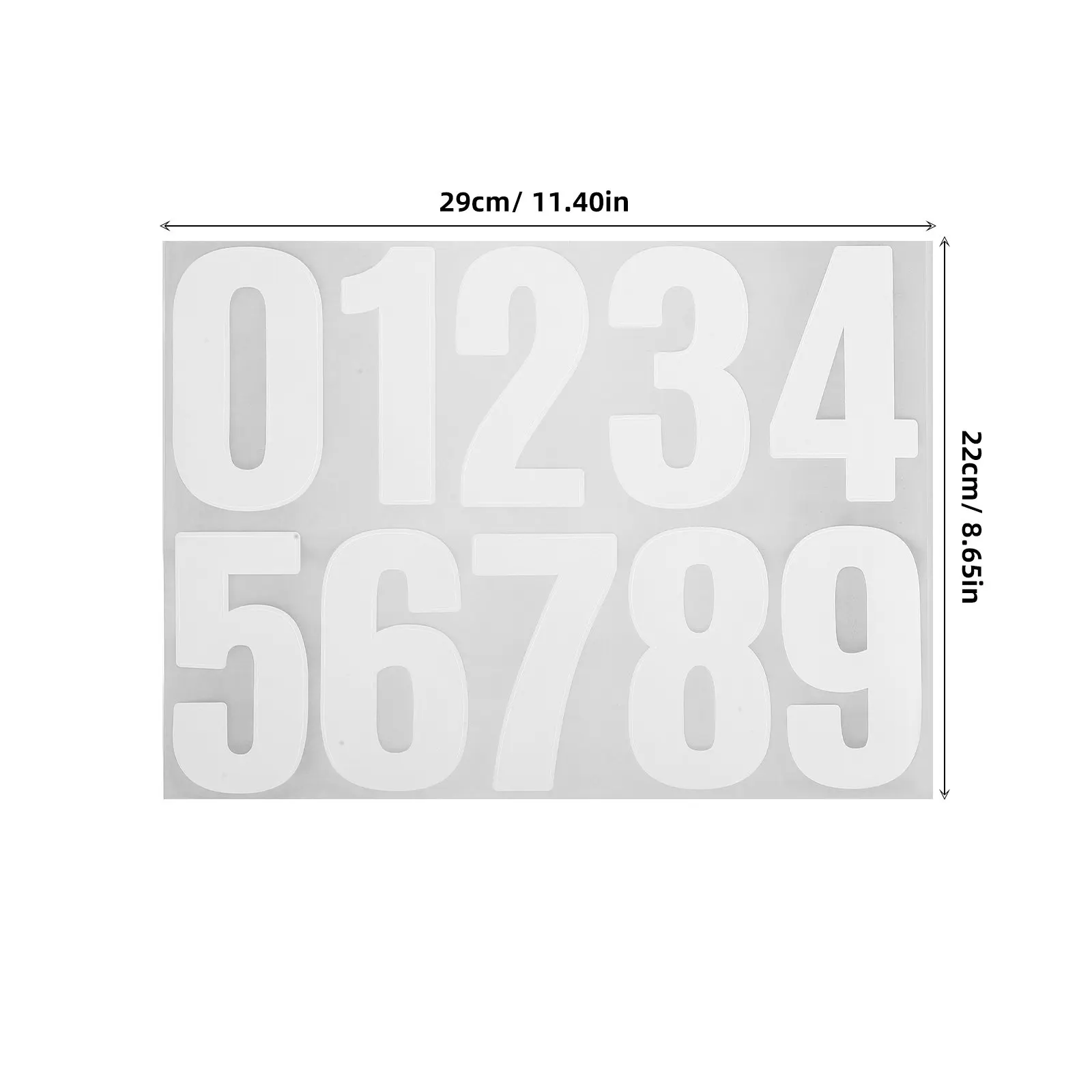 10 Sheets Premium Self Adhesive Number Decals 0-9 Ideal for Mailbox Numbers Door Labels Trash Bin Address Identification