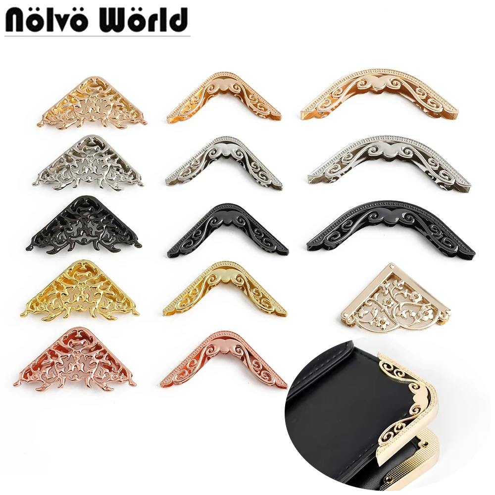 

4/30/100 шт. 64x64 мм, 48x48 мм полые края с фиксированной декоративной пряжкой для сумки, металлические защитные уголки для сумки с винтами, аксессуары