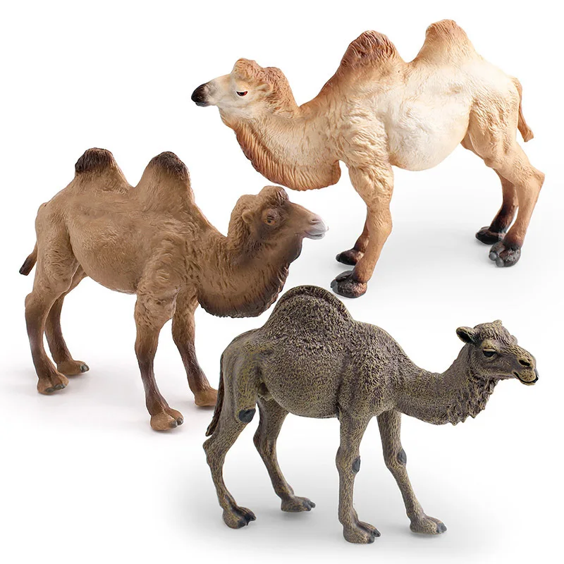 Simulation Single Hump Dromedary Double Hump Bactrian Camel Model Animal Figurine Desktop Ornament Home Office Desk Decoration