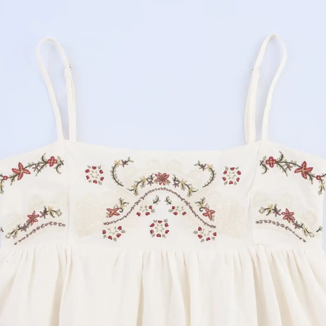 JNLEAOG Spring New Fashionable Short Embroidered Dress Casual High Waist Polyester Fiber Sleeveless Women's Dress 5107076
