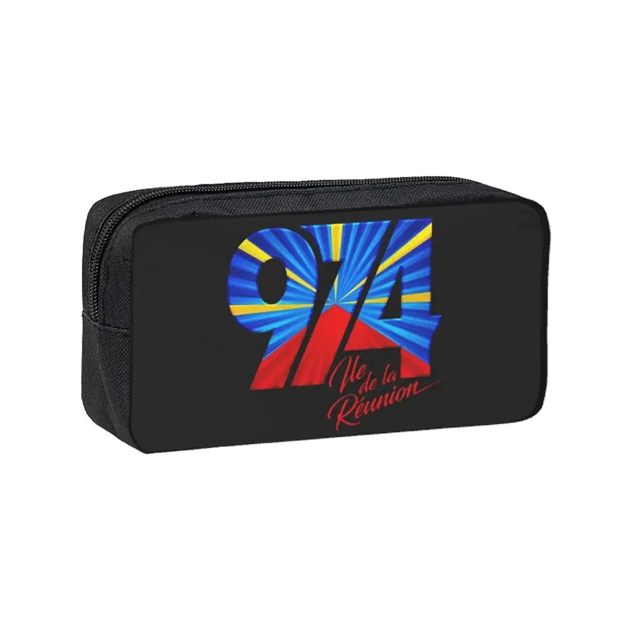 974 Reunion Island Flag Pencil Cases for Students School Pen Box Pencil Bag Pencil Pouch Storage Stationery Supplies