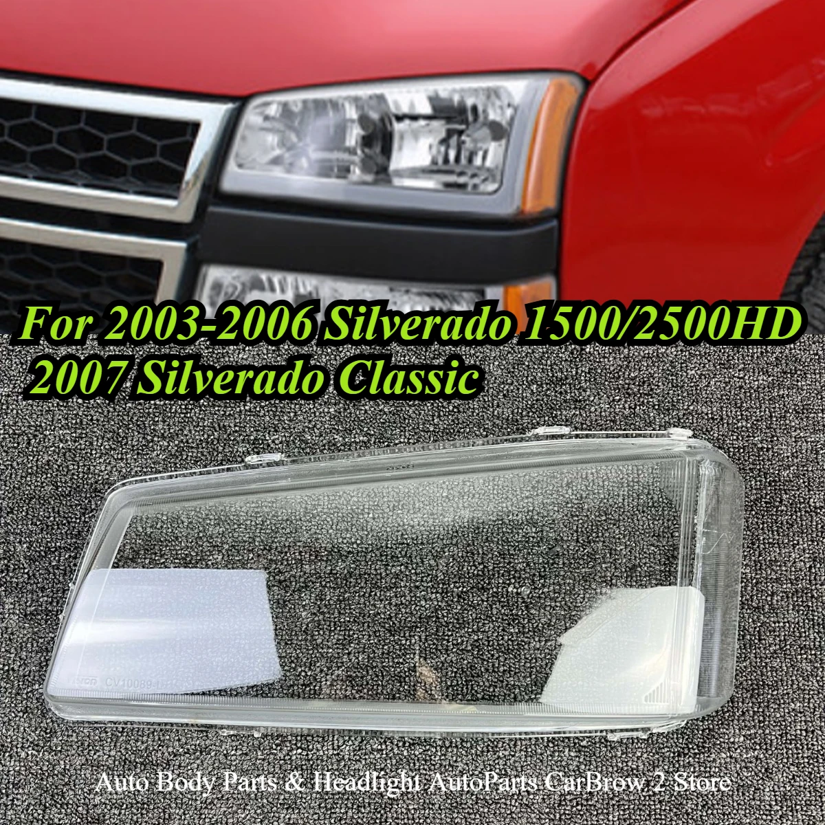 Pair Clear Headlight Lens Cover For Chevrolet Silverado 1500 2500HD 2003‑2006 Silverado Classic 2007 Headlamp Replacement Shell