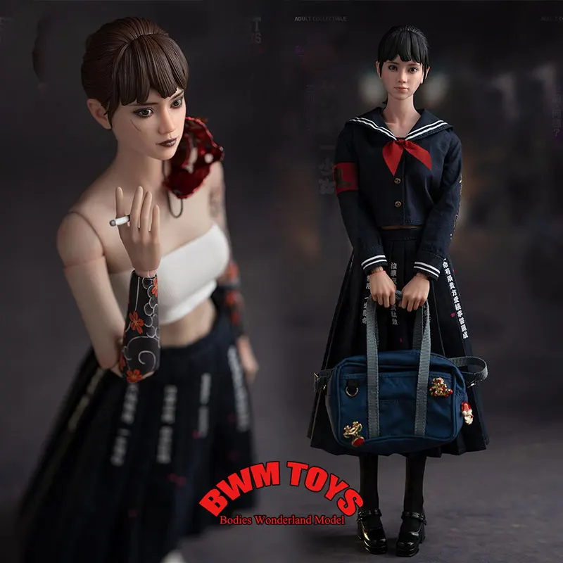 In Stock Worldbox AT045 1/6 Scale Female Soldier Japanese Tattooed Delinquent Girl 12inch Action Figure Doll Collection