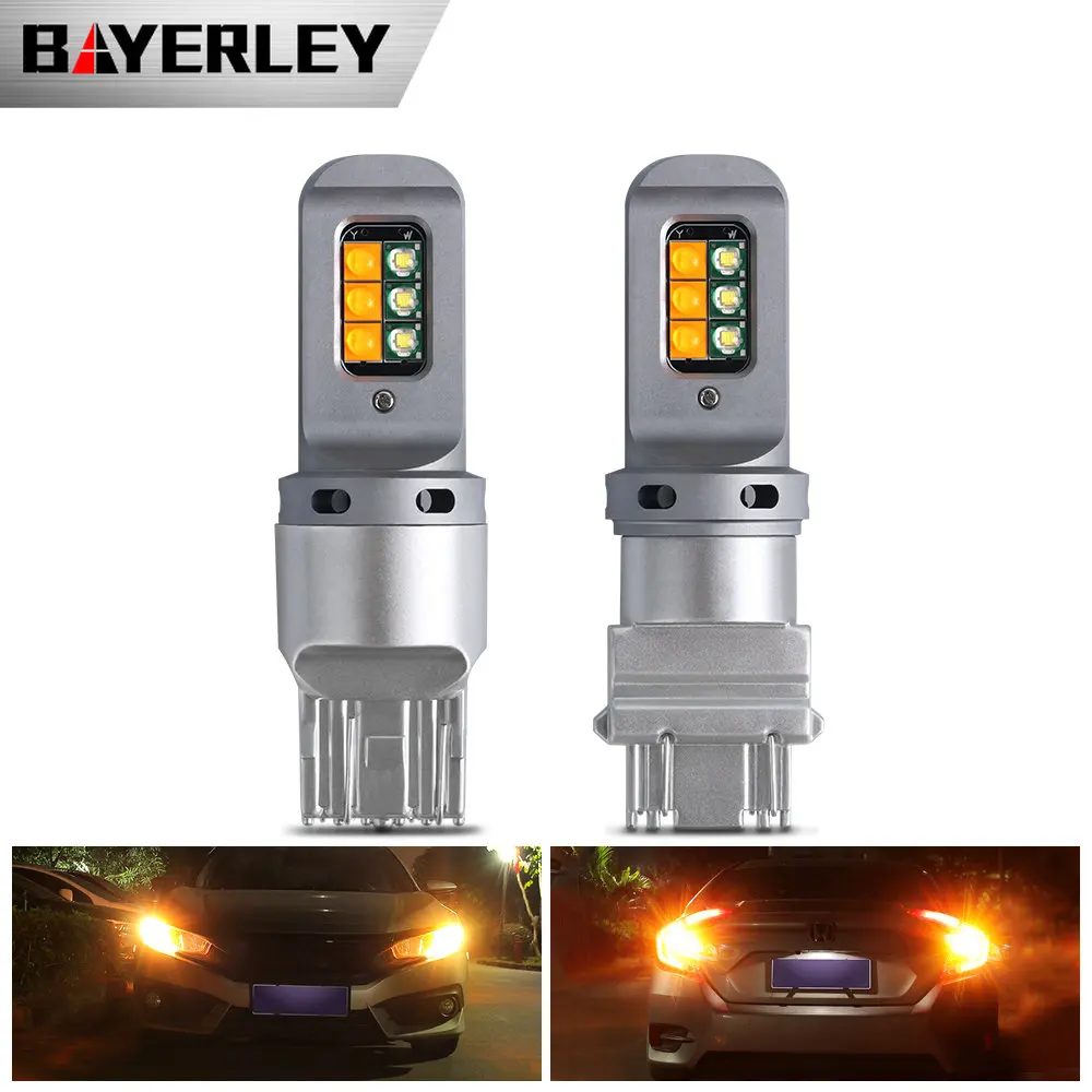 Декодирование Ba15s, двухцветная СВЕТОДИОДНАЯ лампа с указателем поворота 1156, сигнал поворота 7440, дневная ходовая лампа Cree 12smd, сигнал поворота, дневная ходовая лампа