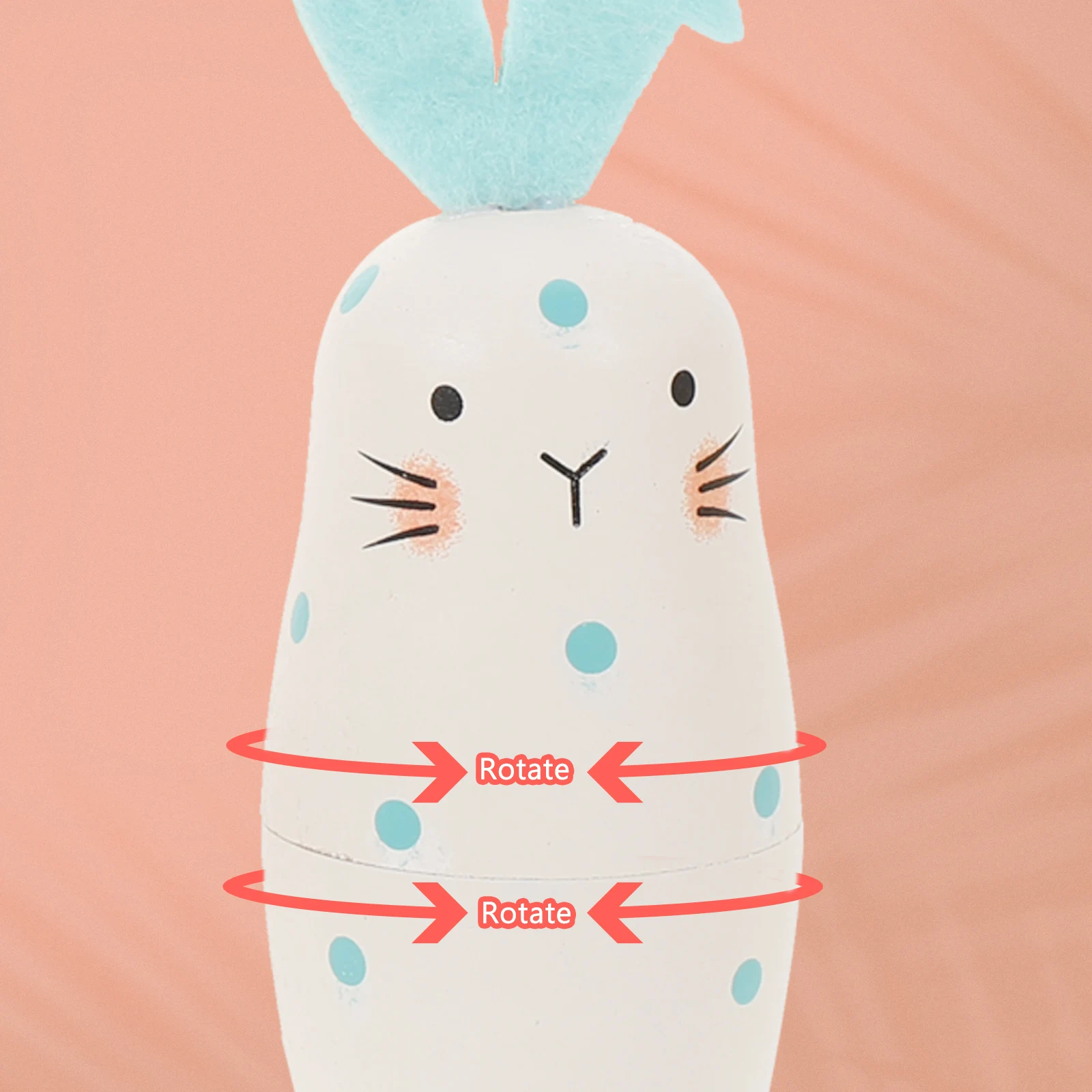 

Wooden Nesting 4 Layer Stacking Rabbit Design Safe Material Kids Plaything Home Decor Supplies Creative Fun Toy
