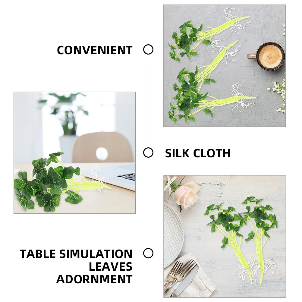 

3pcs Artificial Green Leaves Realistic Silk Realistic Faux Leaves Stems DIY Wreath Craft Fake Leave Stems Home Wedding Props