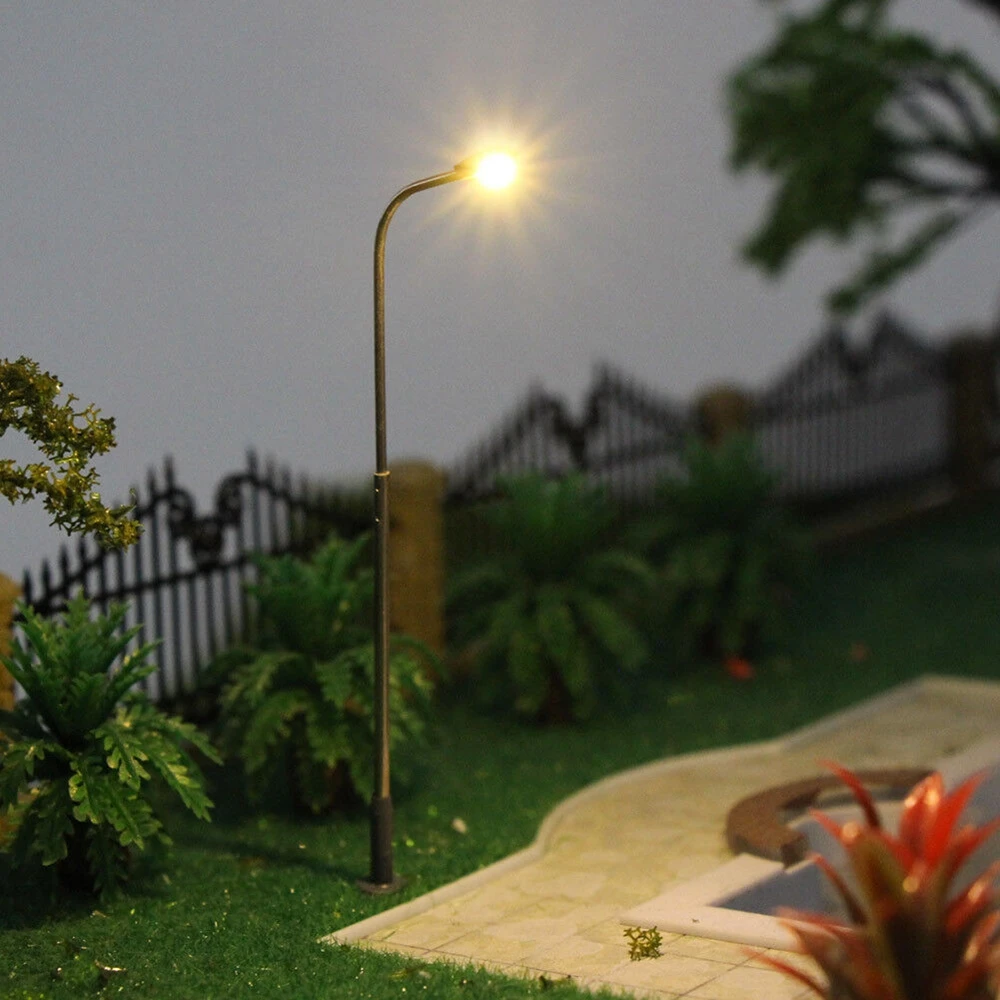 10pcs SMD Lamp Model Street Lights Layout Lamppost Railway Train Garden Playground Scenery Led Lamp Lighting 1:87 HO Scale 3V