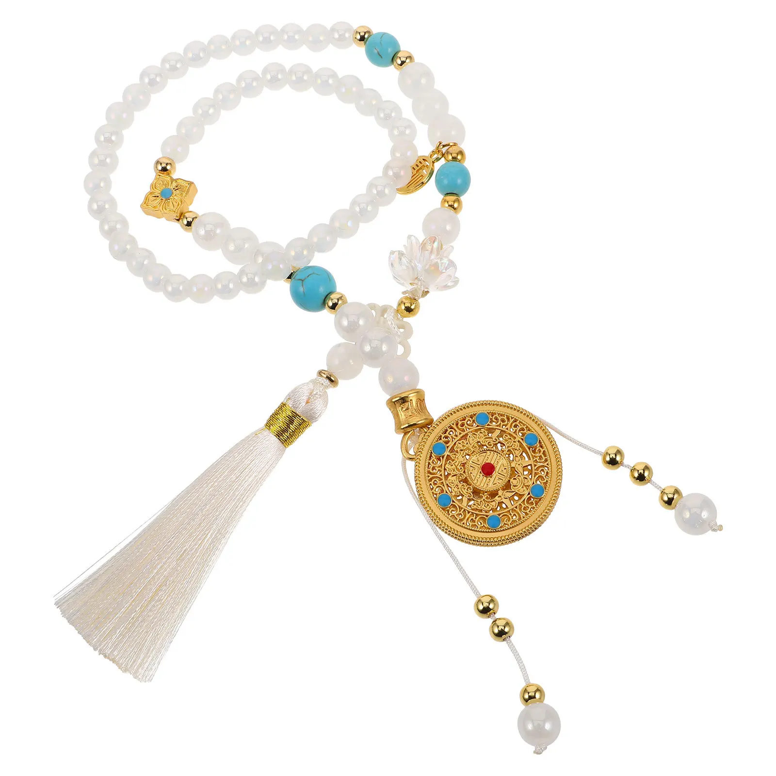 

Vintage Style Car Hanging Ornament Hollow Tassel Decor For All Cars Durable Easy Install Rearview Mirror Accessories Oriental