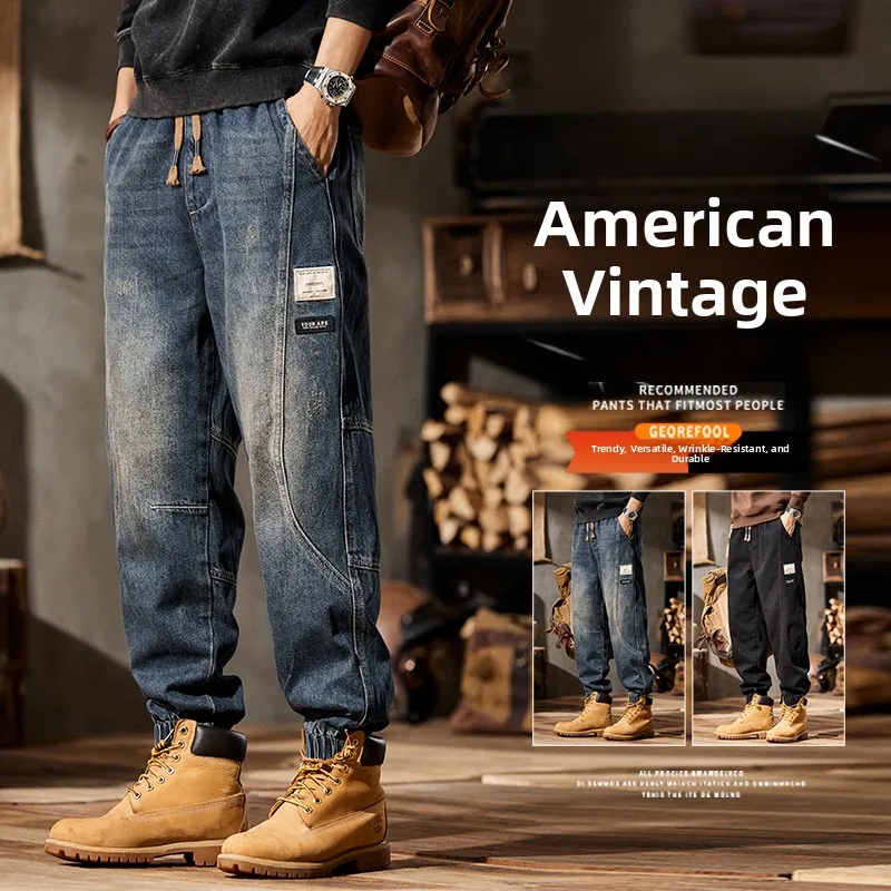 

Men's Casual Fce Lined Harlan American Vintage Jeans Loose Fit Winter Wear Comfortable Urban Faion Youth Trousers