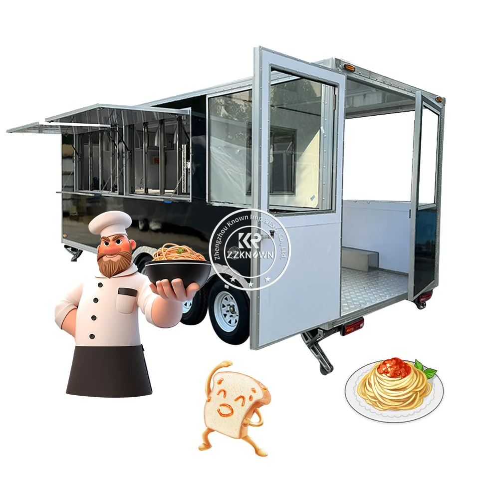 2024 Mobile Food Truck Manufacture Custom Bbq Burger Ice Cream Coffee Trailer Street Food Van Cart Fully Equipped Food-truck