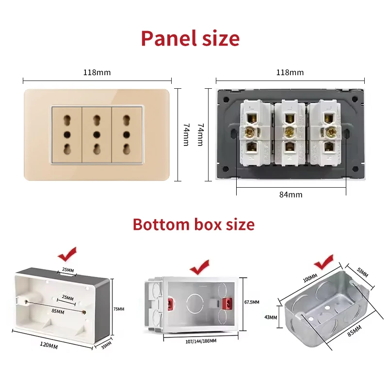 Picture 7: Glass Golden Italian Chilean switch Type-C fast charging 20W plastic panel light switch intelligent dual USB wall plug Eu plug e