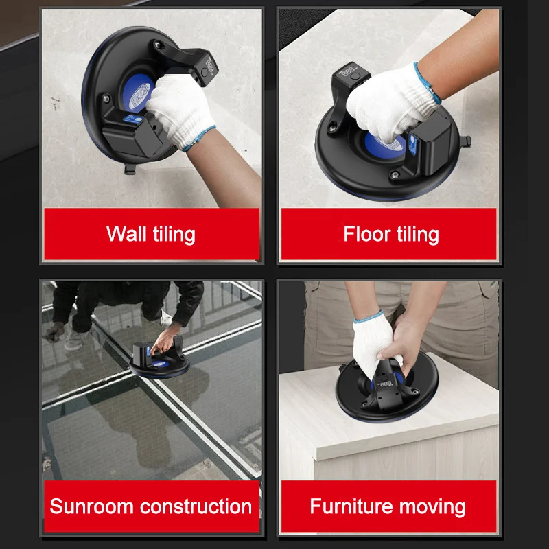 Smart Display Electric Vacuum Suction Cup 8 Inch 200kg Load Capacity Heavy Duty Vacuum For Granite Tile Electric Suction Cup