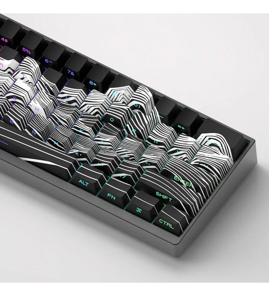 Alpine keycap creative side engraving light transmission PBT adaptation wooting little bee made68 former x87