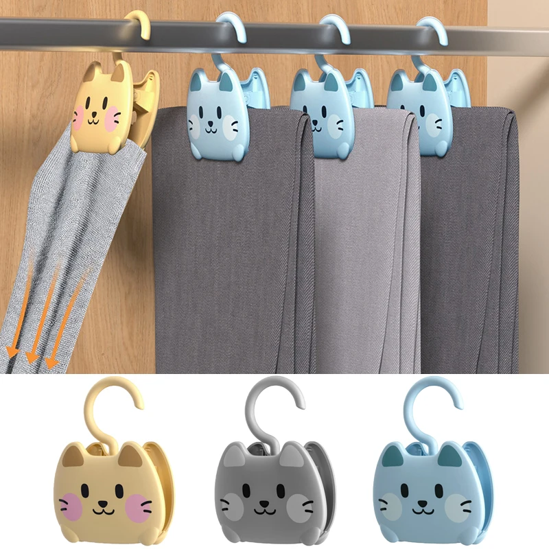 

1/3pcs Cartoon Cat Clothes Drying Rack Portable Clothes Pegs Sturdy Clip Socks Hats Heavy-duty Storage Clip Wardrobe Space Saver