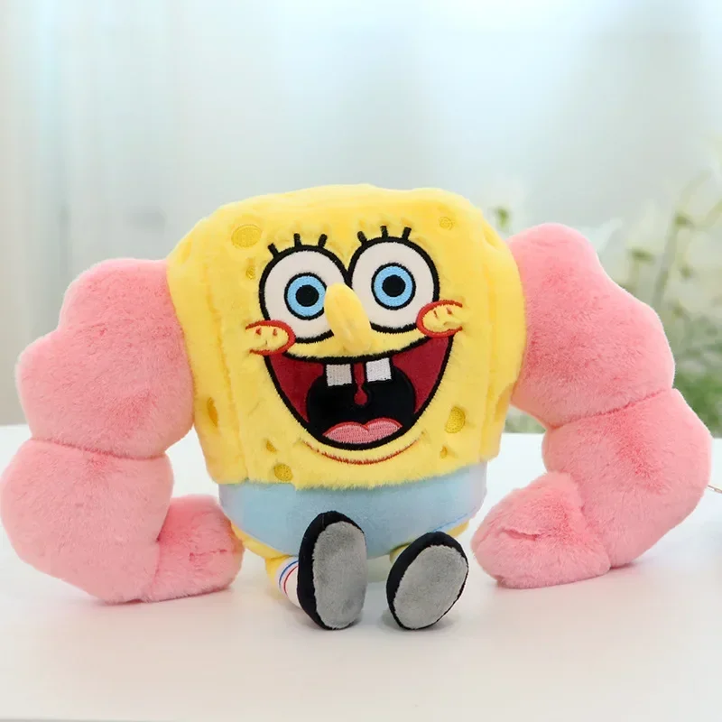 20CM Kawaii SpongeBob SquarePants Plush Toy Pillow Stuffed Animal Soothing Soft Doll Cartoon Pillow Children's Birthday Gift