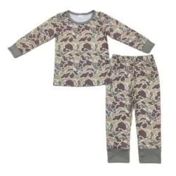 Wholesale Baby Boy Toddler Camo Sleepwear Outfit Infant T-Shirts Pants Long Sleeves Nightwear Children Kids Pajamas Set Clothing