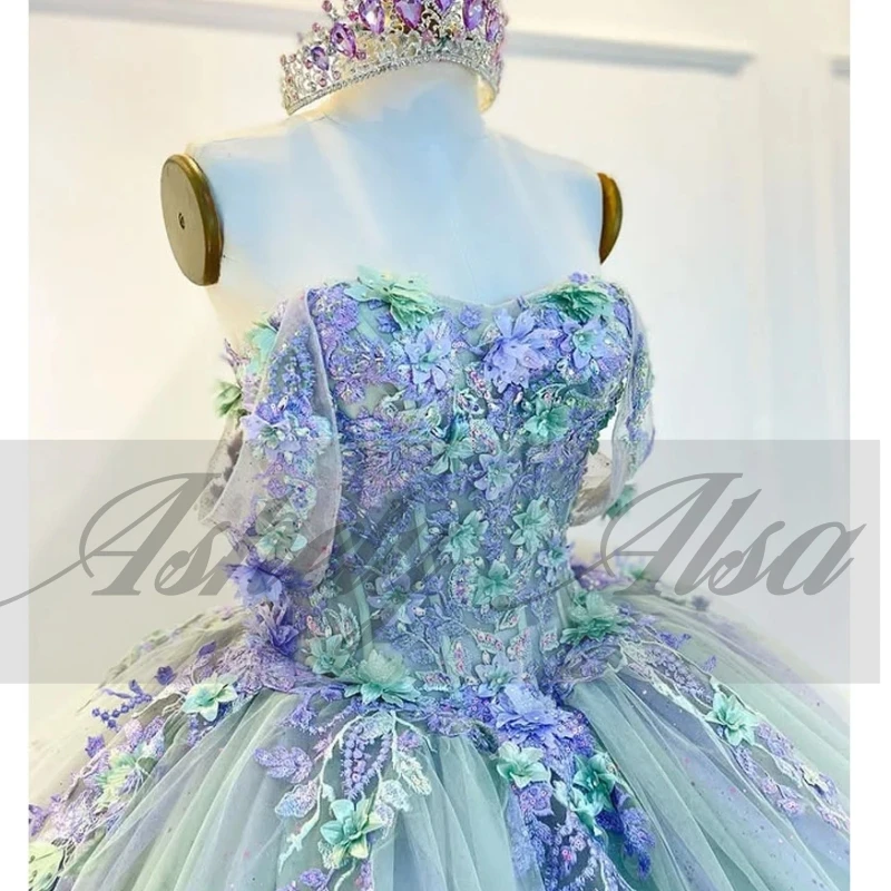 A1401 Ekskluzywne Sukienki Quinceanera dla Prawdziwej Księżniczki, Aplikacje Kwiatowe, Kokarda, Suknia Balowa, Bal Maturalny, Urodziny, Ślub 15, Personalizowane