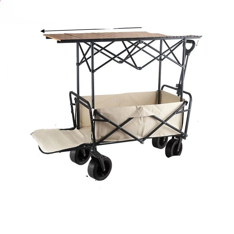 Camping cart Foldable outdoor push picnic cart Camp trailer