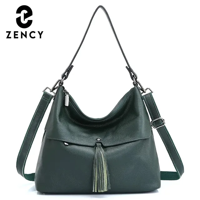 Zency Skórzana Torba na Ramię Damska Vintage Prosta Codzienna Torba Crossbody Damska Torba Shopper z Frędzlami Duża Torba Tote Zimowa