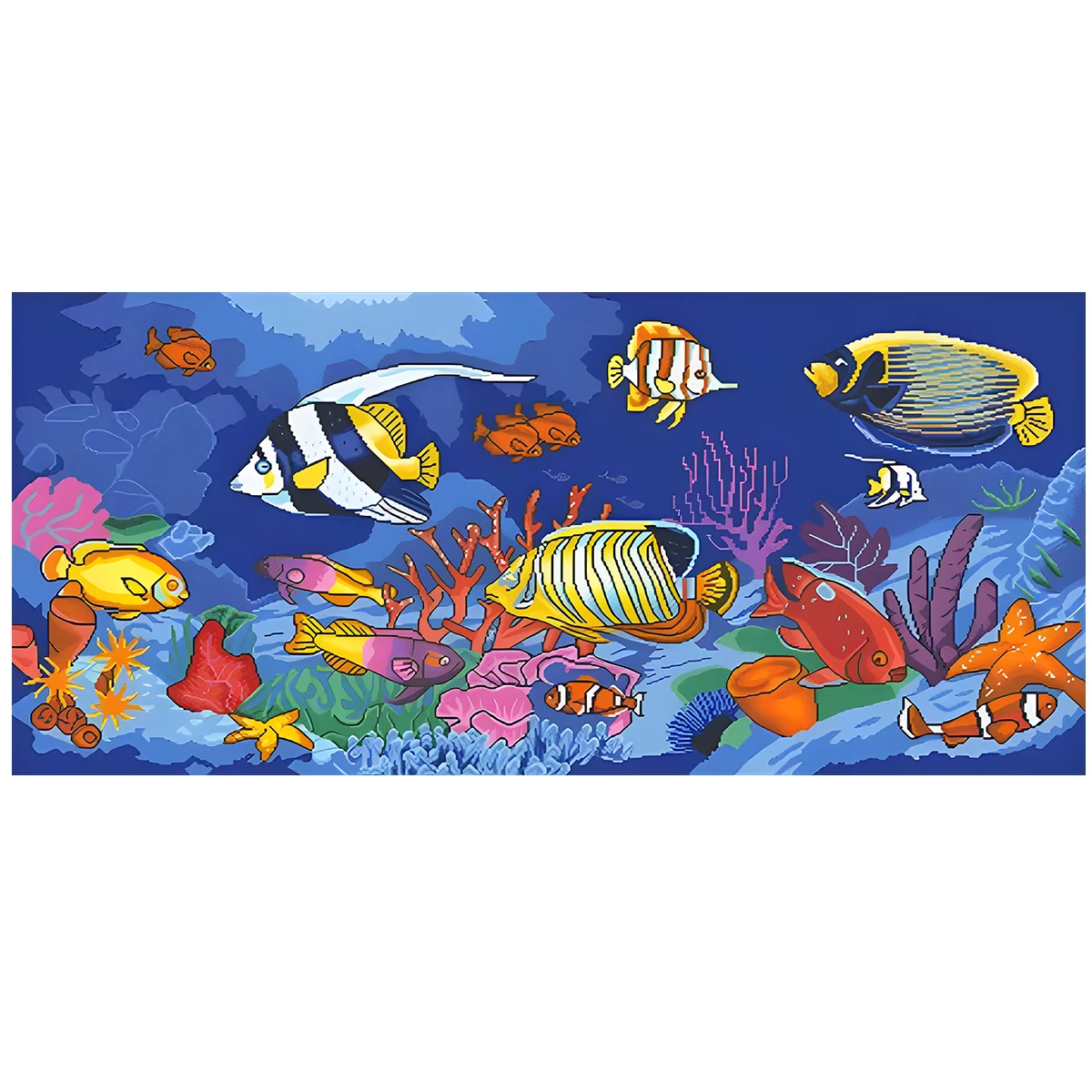 Undersea Scenery Cross Stitch Kits DIY Handmade Embroidered Printing Crafts New Style Fish Paradise Painting 11CT 9CT Pack Set