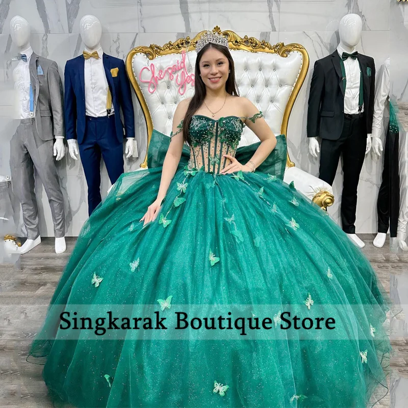 Robe de RhQuinceanera rose avec nœud papillon, appliques en cristal, robe Sweet 16, fête de remise des diplômes, quelque soit 15 ans