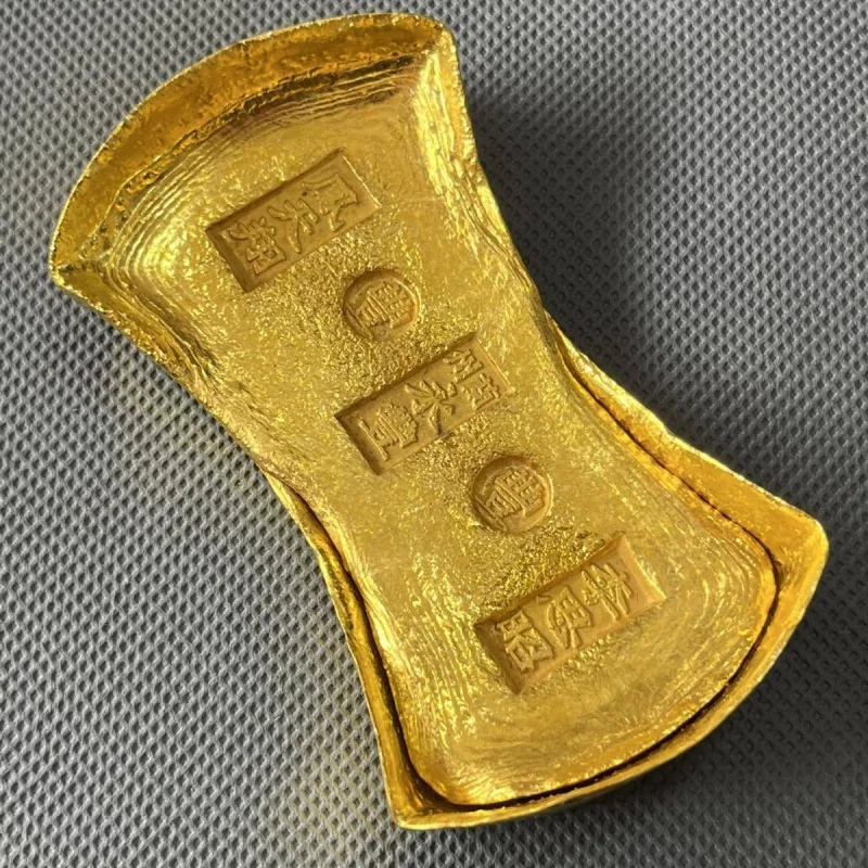 Early Qing Dynasty Lanzhou Yongxing Gold Plated Ancient Coin Feng Tianxiang Li Sizhao Gold Ingot Antique Collection Simulation