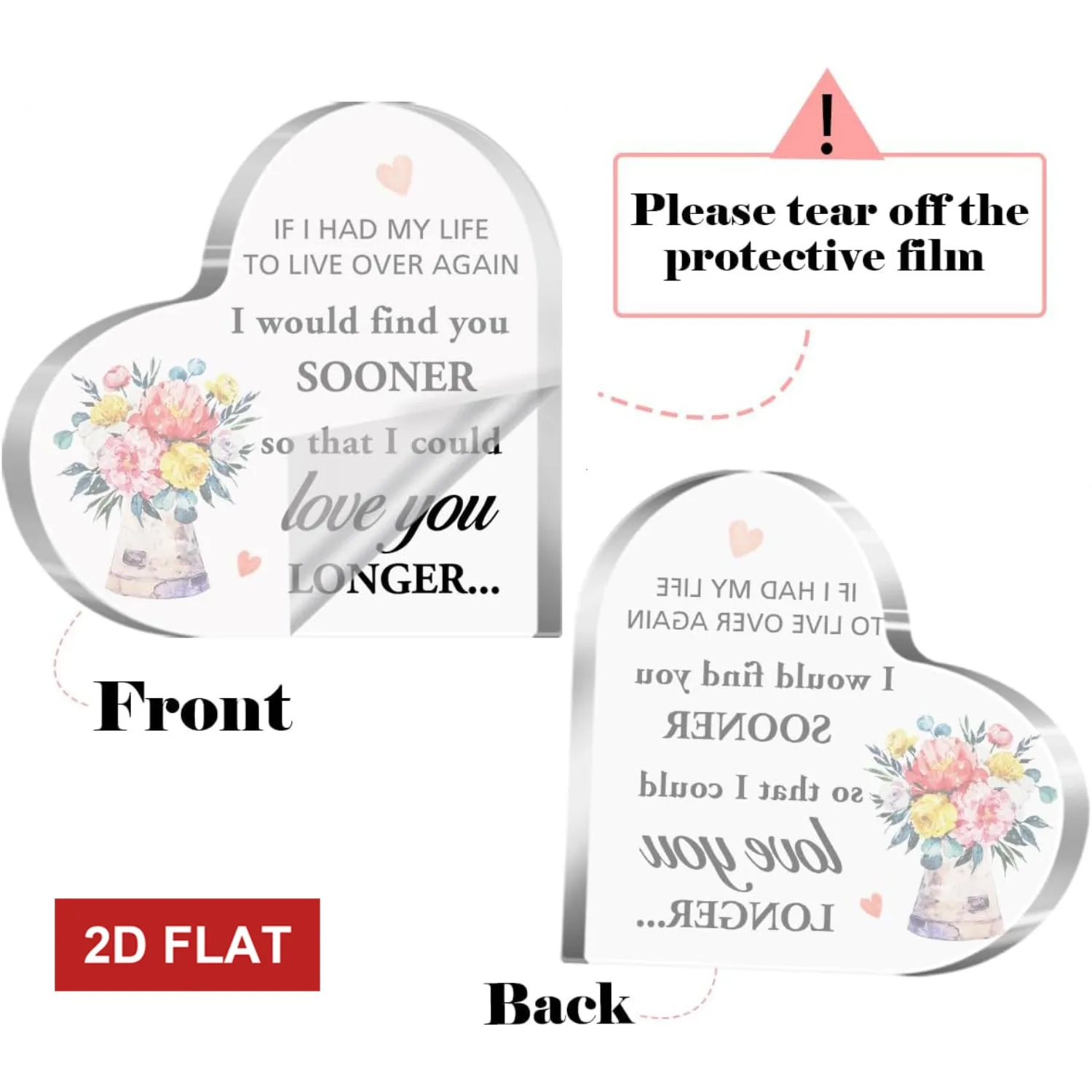 CIFBUY Acrylic Plaque 2D Flat Colorful Floral Bible Verse Desktop Decor Inspirational Religious Prayer Ornament Gift For Women
