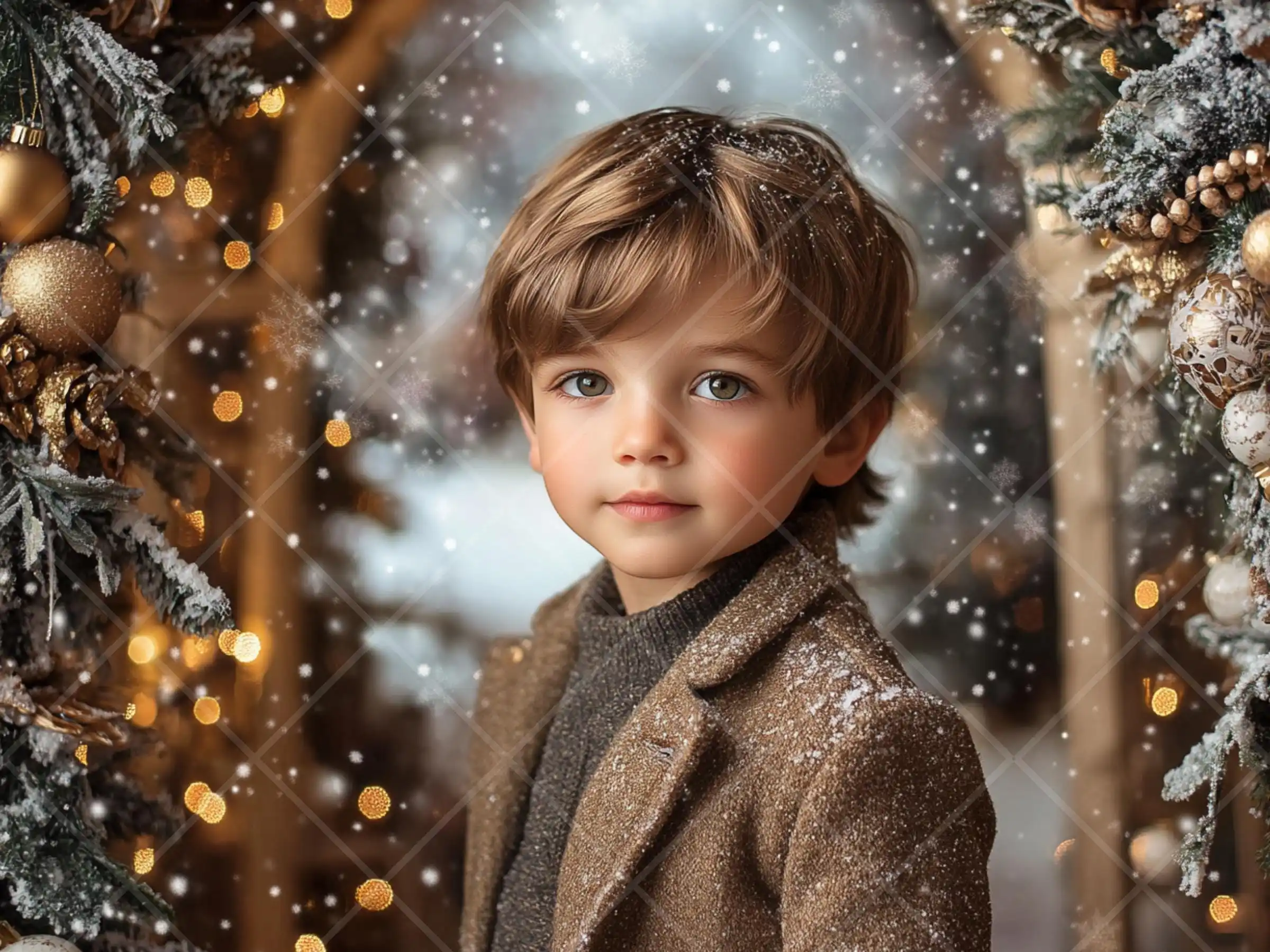 Mehofond Photography Background Winter Wonderland Christmas Blurred Snowy Xmas Kids Family Portrait Decor Backdrop Photo Studio
