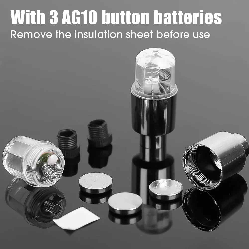 Car Hub Ambient Light Bicycle LED Tire Lights Universal Car Neon Lamp Valve Cover Lights Tire Colorful Flashing Bulb Decor
