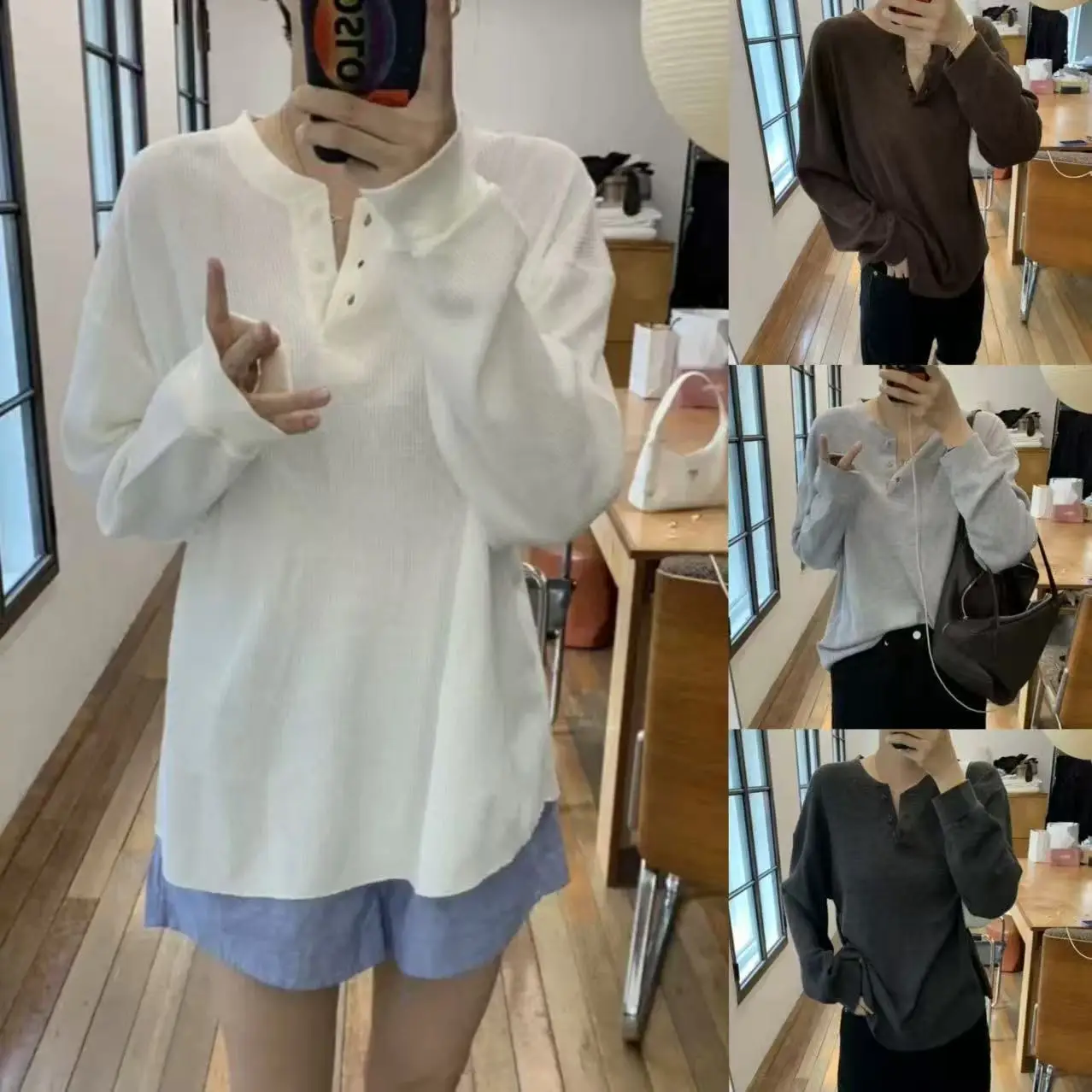 Loose Casual  Color round Ne Long Sve Hoodie Nice2025 Autumn Collection Comfortable Breathable Women's Sweatirt