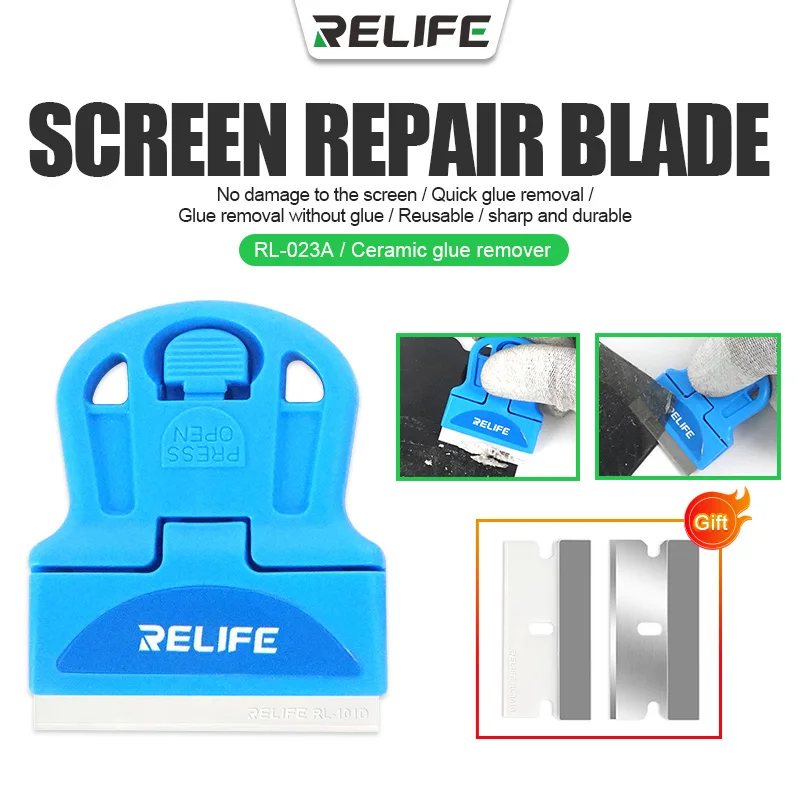 

RELIFE RL-023A Ceramic Glue Remover for Cut the Polarizer Remove the Screen OCA Dry Glue Remove the Glue and Separate the Screen