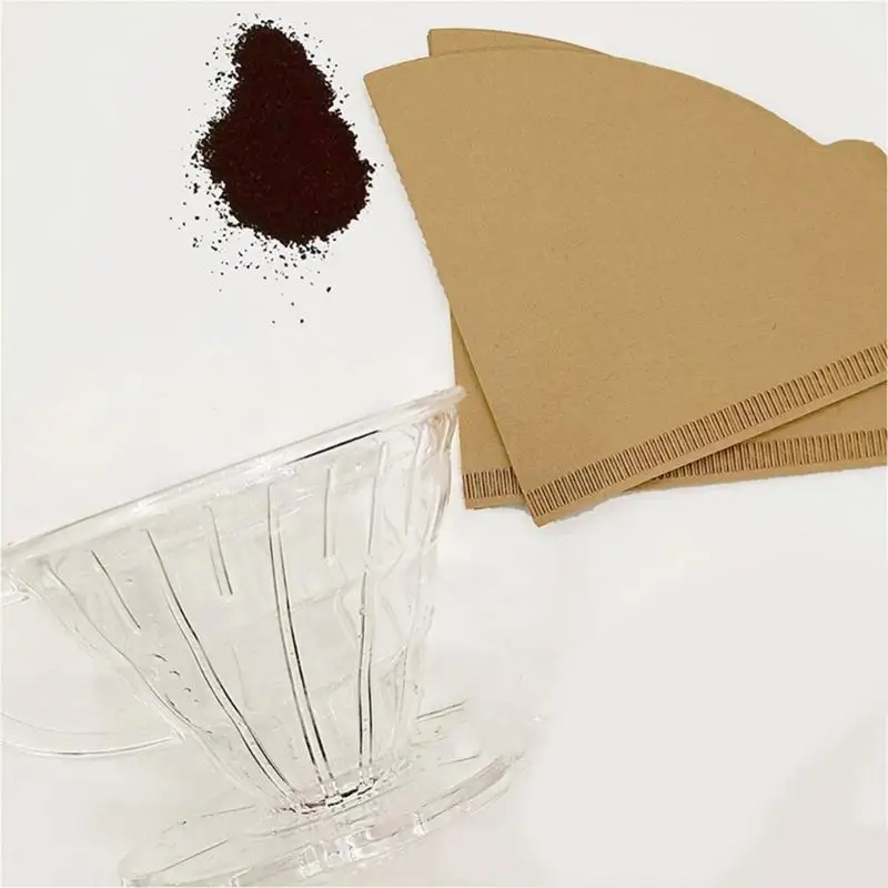 

E8BD 100pcs Not Decolorant Coffee Filters Paper Cone Replacement Parts for Coffee Maker Espresso Machine Brewing Disc Accesso