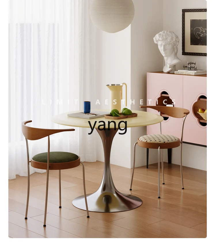 YJQ French dining table household medieval style round square simple desk