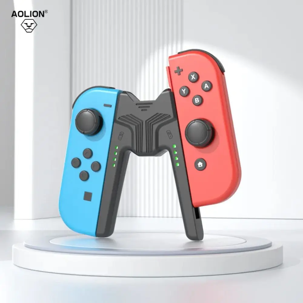

Fashion Portable Charging Grip ABS White Charging Dock Black Joy-con Controller for Nintendo Switch/OLED