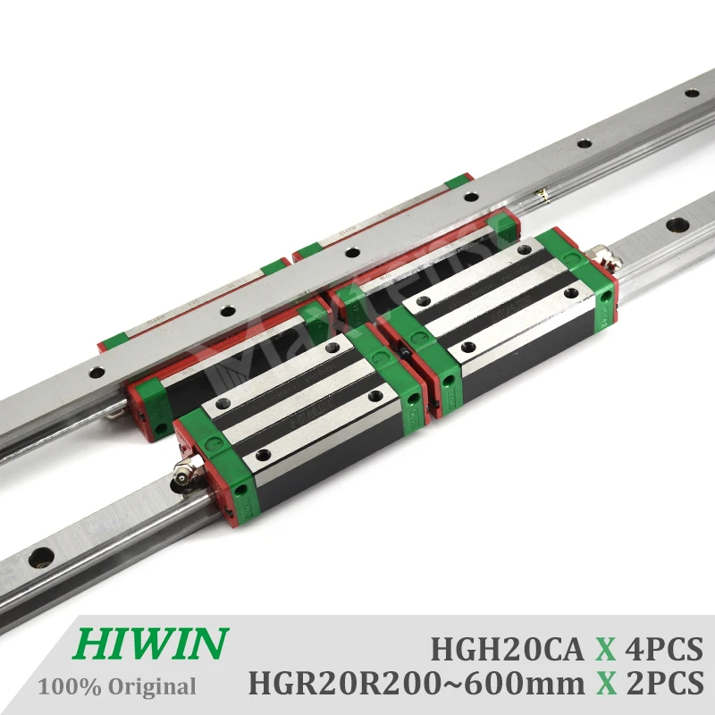 Imagem -03 - Hiwin Original Hgh20 Trilho de Guia Linear e Blocos de Transporte 300 400 500 600 mm Guideways Lineares Quadrado Hgr20 Alta Precisão Cnc