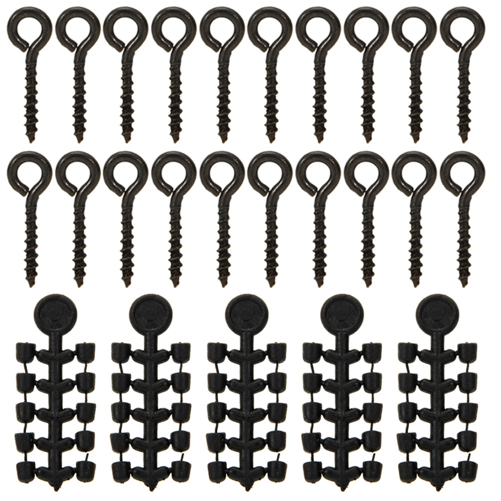Fishing Bait Screws Carp Stopper 20pcs Boilies Bait 50pcs Accessories Terminal Tackle Copper ABS Hook Stops Beads