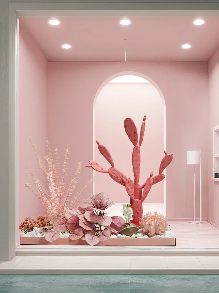 Simulation cactus plant landscaping women's clothing Internet celebrity window decoration scene arrangement reed