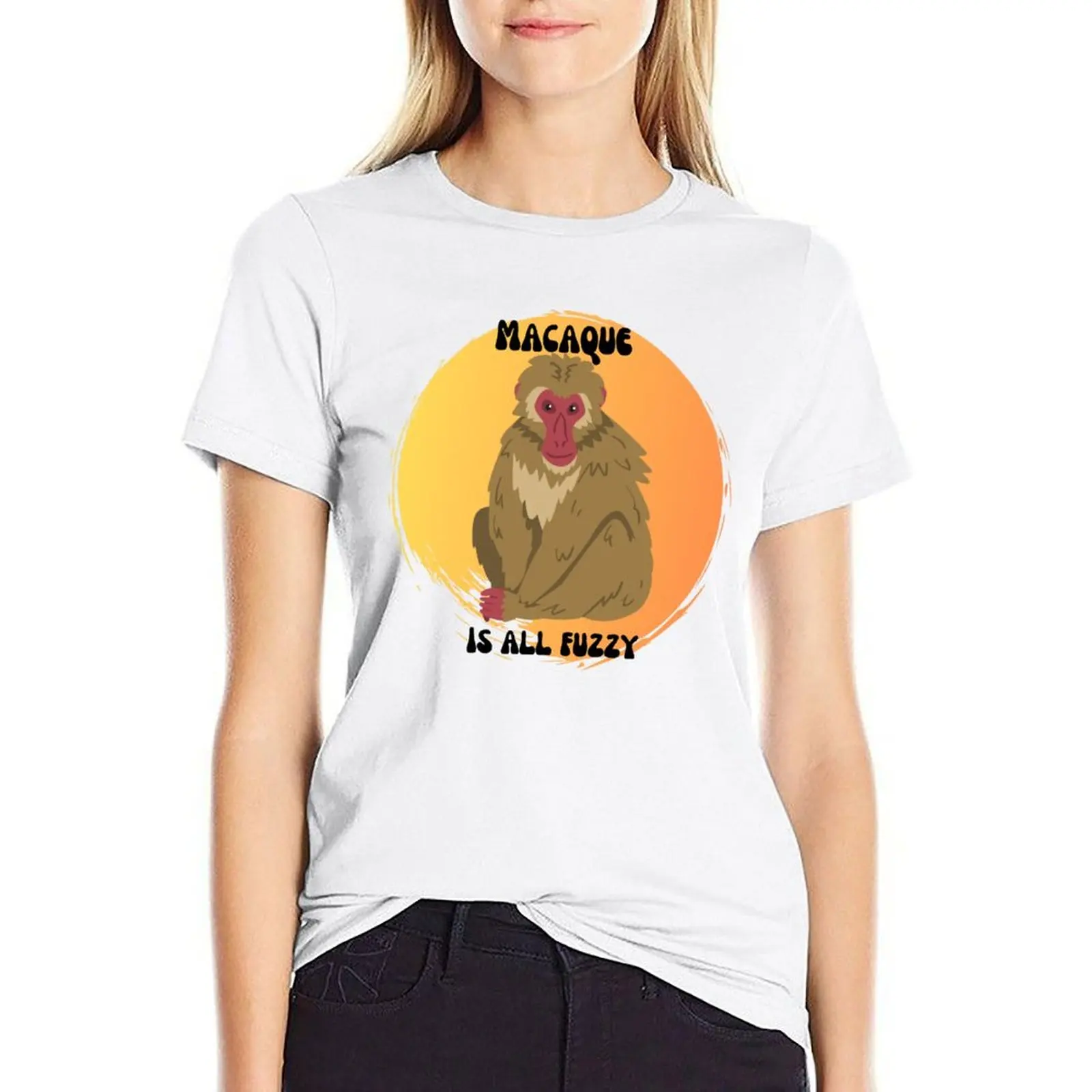 

Macaque is all fuzzy T-shirt kawaii clothes vintage clothes clothes for woman