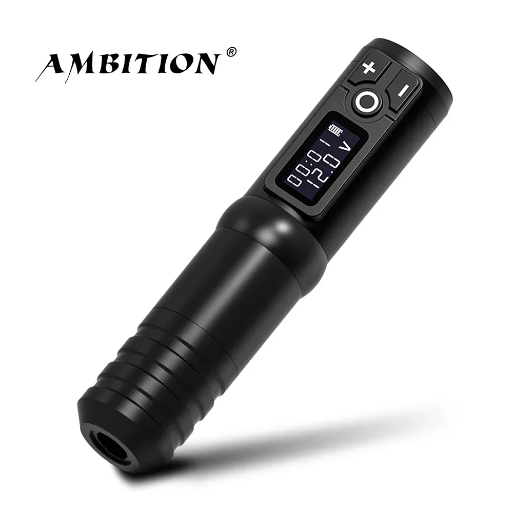 Ambition 아티스트용 디지털 전문 무선 문신 펜 기계, 바디 아트 플래시, 2400mAh