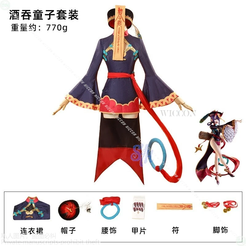 Fate fgoo shuten douji cosplay traje jogo kawaii fantasma chinês sexy mini vestido bonito adorável lolita halloween cos