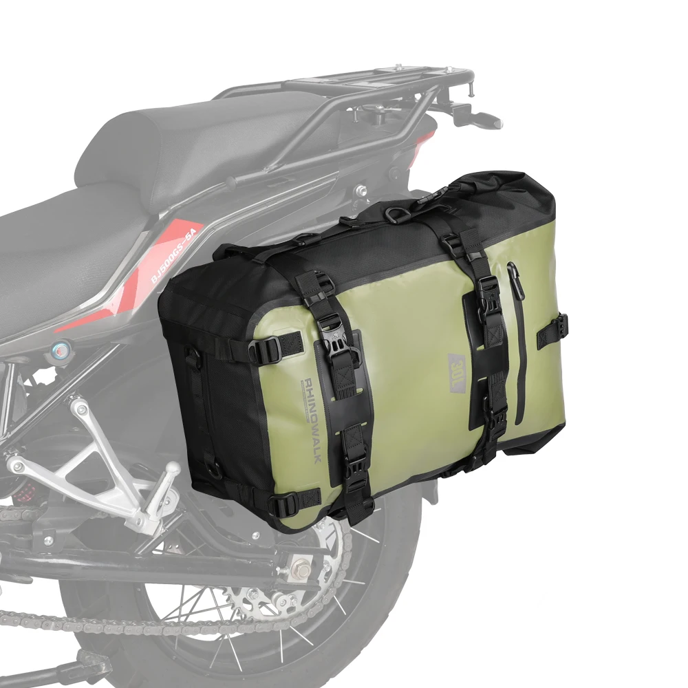 AliExpress Rhinowalk Motorcycle Tail Bag 100%Waterproof Cycling Backpack 8L 15L 30L Motor Side Saddle Pack Travel Luggage Box Accessories