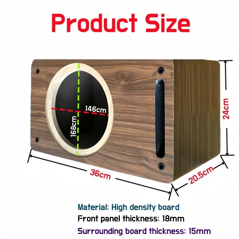 DIY 6,5 cala (średnica otworu: 146/168 mm) samochód/dom pełnozakresowy głośnik koncentryczny, głośnik subwoofera puste pudełko, drewniana obudowa