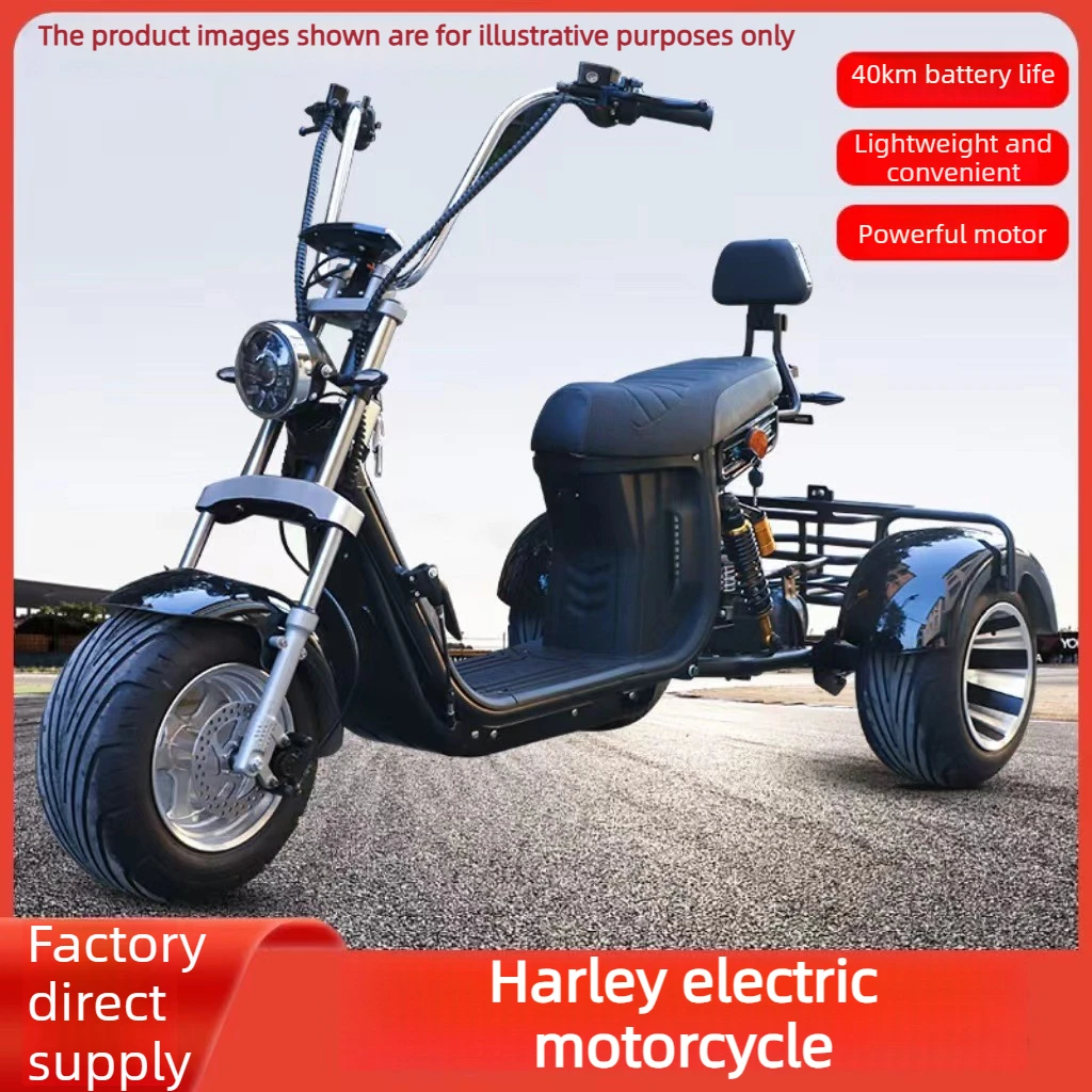 Electric Tricycle 2-seater Fat Tire Mileage 60KM 2000W60V20AH Adult Off-road Mountain Speed 25KM-50KM/H Electric Motorcycle