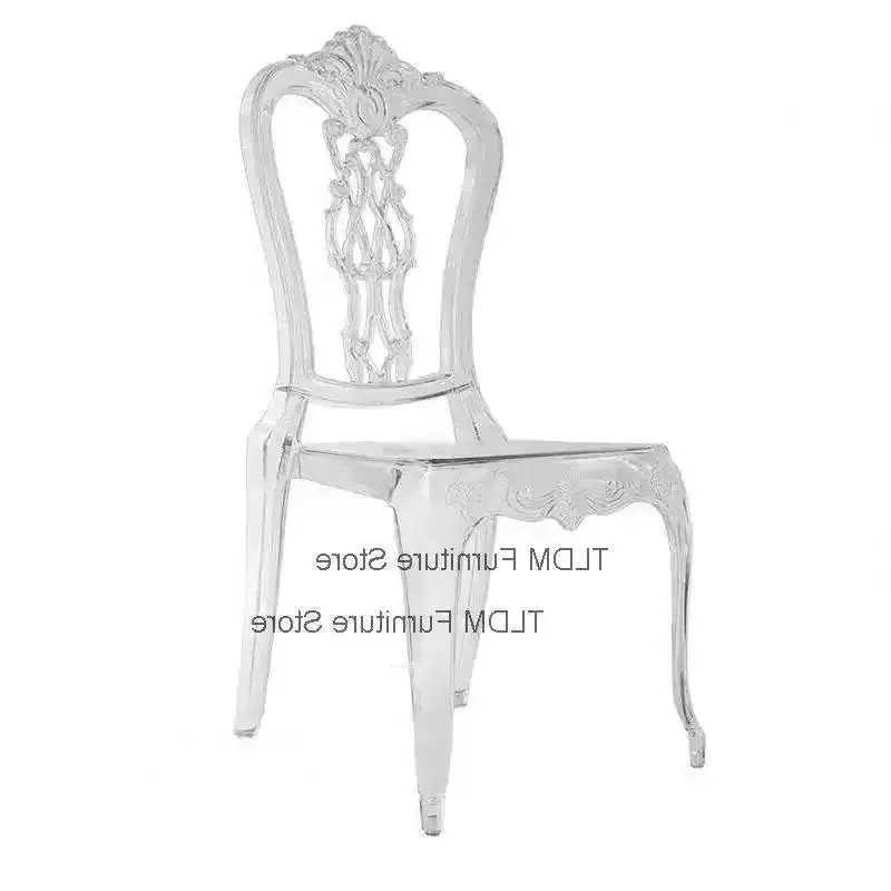Furniture Luxury Wedding Chair Outdoor Acrylic Hotel Transparent Rose Dining Chair for Events Banquet Hall Leisure Chair y