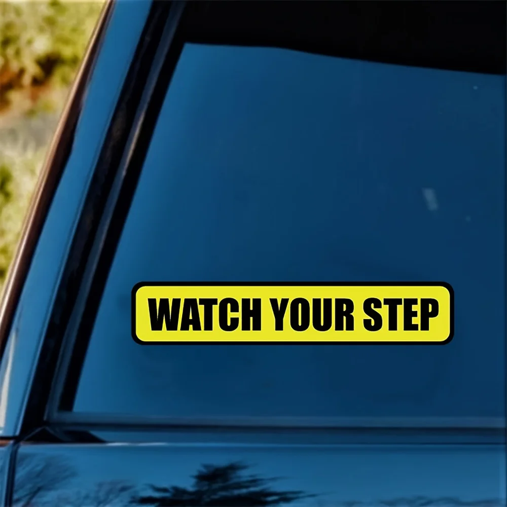

3 pieces of "Be careful with your steps" safety signs - heavy duty vinyl warning sticker,